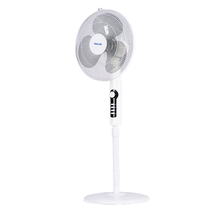 Yasuda 16" Stand Normal Speed Floor Fan | 60W Low Power Consumption | 3 Efficient Aerodynamic Blades Multiple Speed Settings Stable Pedestal Design Black & White | YS-ST870A