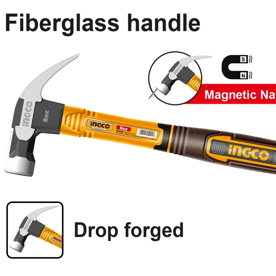 Professional Claw Hammer | HCH81008 | 8oz (220g) | Magnetic Nail Starter