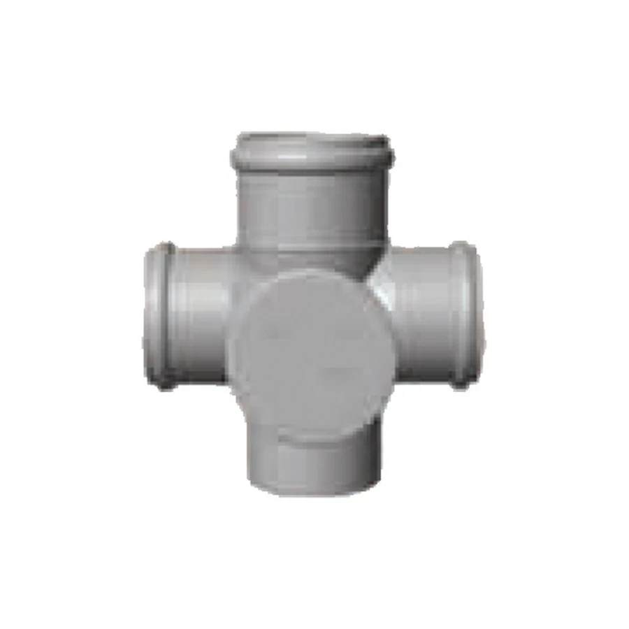 ITPF uPVC Cross Tees with Door | Four-Way 90-Degree Access Fittings | 75mm & 110mm Range | Chemical Resistant & UV-Stabilized Solvent Weld Connectors with Threaded Port