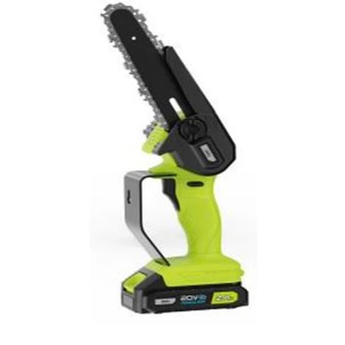 Deli 20V Professional 4" Cordless Mini Chainsaw | Portable Handheld Wood Pruning Saw with 3500rpm Motor, 80mm Max Cut, Battery & Charger | EDCE5201