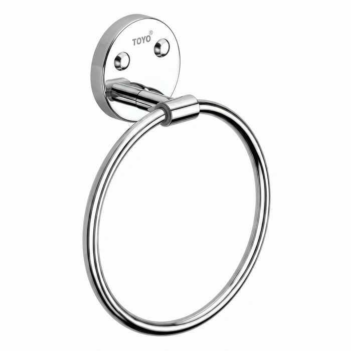Toyo Chrome Solid Brass Wall-Mounted Bathroom Hand Towel Ring | TOYO-11507