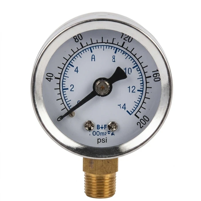 Shiva Water Pressure Gauge Series (Dry, Glycerine-Filled & Digital) | Precision Bourdon Tube Hydraulic Pressure Gauge with Dual Bar/PSI Scale & Brass Connection