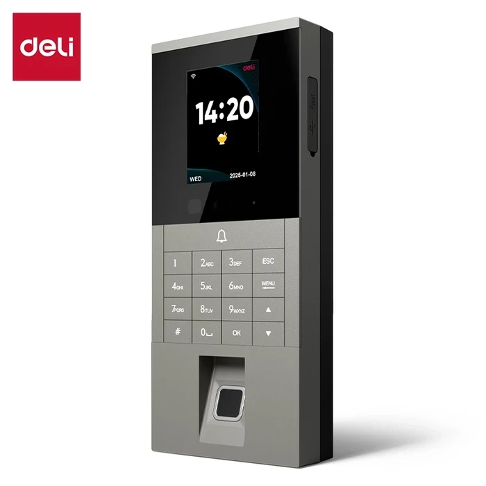 Deli ES602 Biometric Face & Fingerprint Attendance Terminal | 4-in-1 Access Control System with LAN/WiFi & Free Cloud Software | 150K Log Capacity