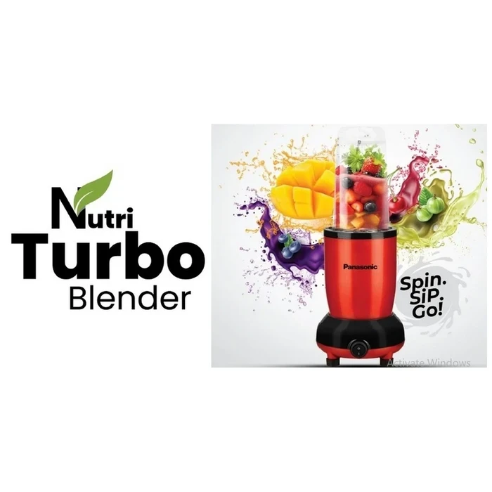 Panasonic 600W Nutri Blender and Juicer with 2 High-Impact Jars | Roto Dynamic Flow System & Oil Seal Motor Protection | Vibrant Metallic Red Finish | Model MX-GA2350-RD