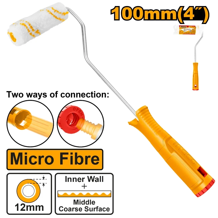 Mini Cylinder Brush for Inner Walls | HRHT281002 | 100mm Microfibre Roller