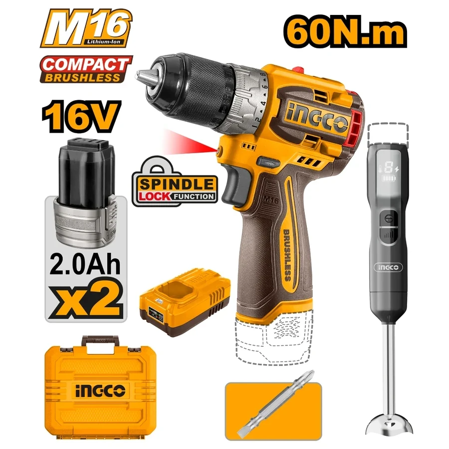 Cordless 2-Pcs Lifestyle Combo Kit | CKLI1628 | 16V Brushless Drill & Hand Blender