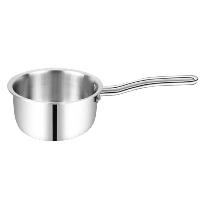 Yasuda 2 Ltr Tri-Ply Stainless Steel Saucepan with Aluminum Core Core | Heavy Gauge Superior Heat Control | Metal Spoon Safe Non-Stick Coating Gas & Induction Compatible | YS-SPTR2