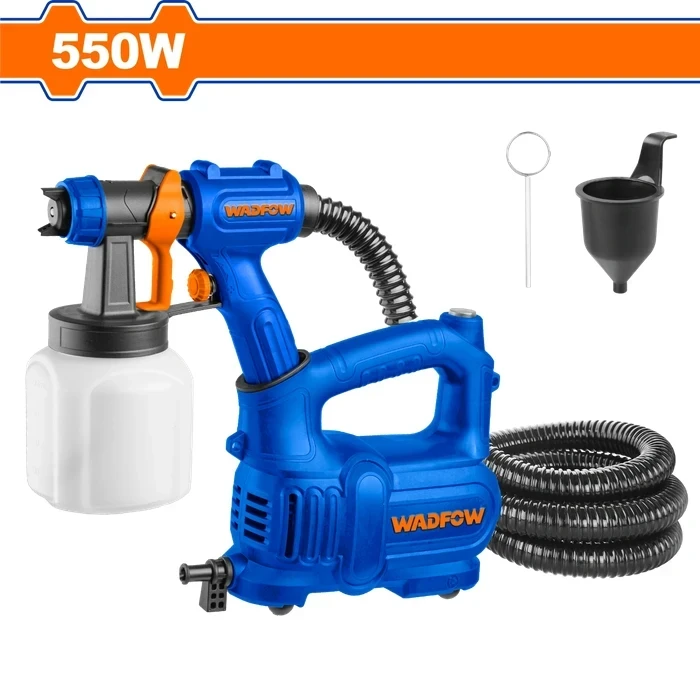 Wadfow 550W Electric HVLP Spray Gun Painting Machine with 800ml Container | 120DIN-s High Viscosity 700ml/min Variable Flow Airless Paint Sprayer | WEG2A50