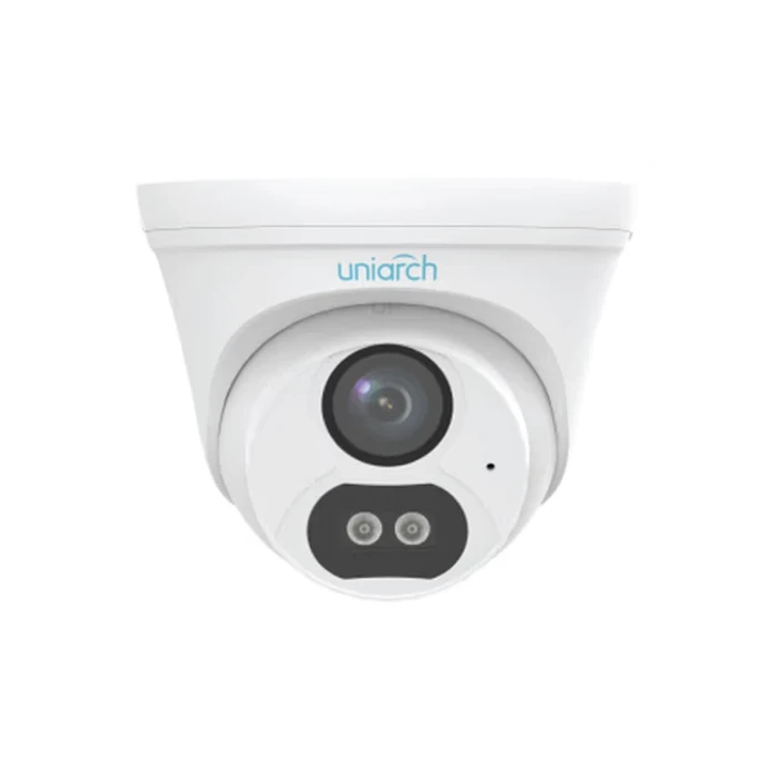 Uniarch 2MP Fixed Dual Light Eyeball Dome IP Camera with ColorHunter, 30m Smart IR & 15m Warm Light, Human Body Detection 2.0 & Built-In Mic | Model No. IPC-T132-AF28-DL-ECO
