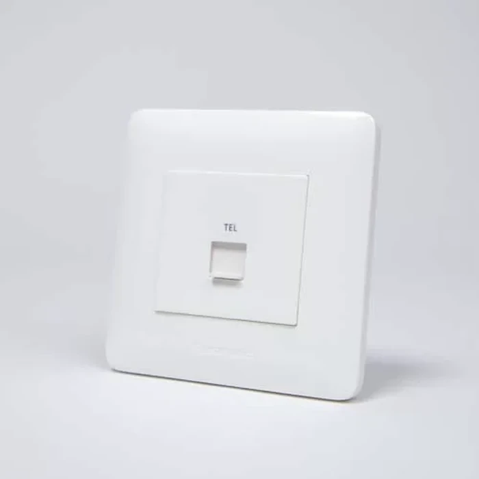 Panasonic WDBA3118-N 1-Gang Telephone Socket | RJ11/12 6P4C Logic | High-Fidelity Signal Contact | Flame Retardant Polycarbonate