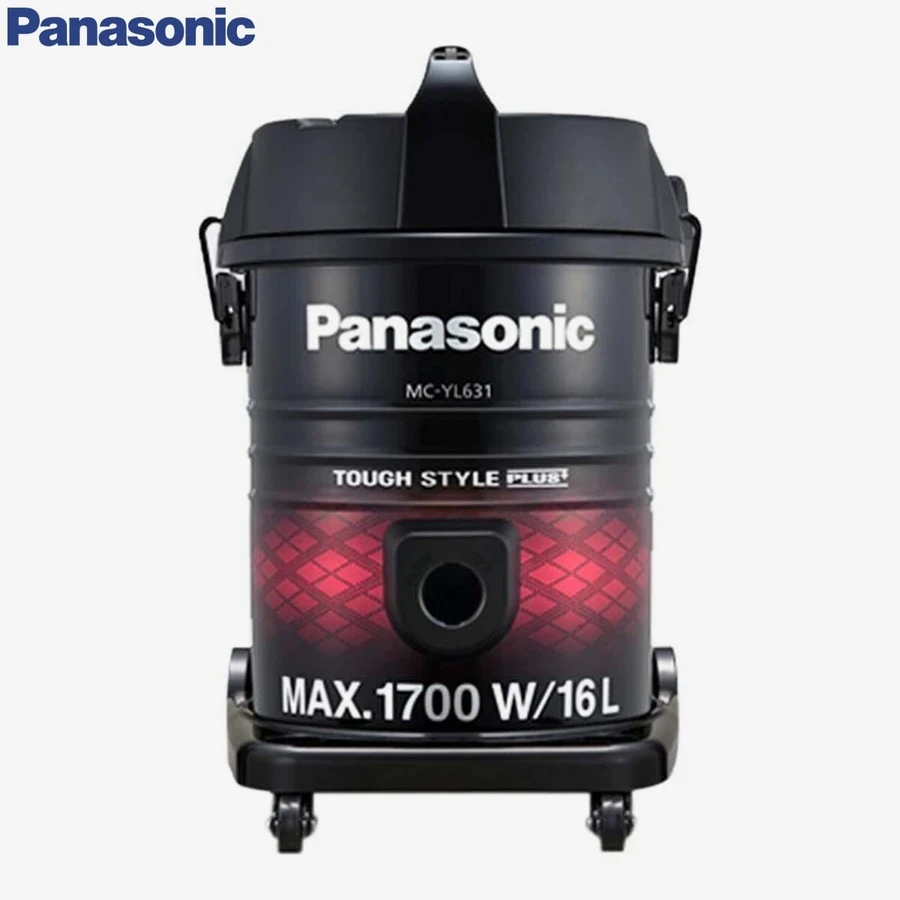 Panasonic MC-YL631R146 1700 Watt 16L Drum Vacuum Cleaner | Anti-Bacteria Exhaust Filter | 8.0m Cord Rewind | Metal Extension Wands