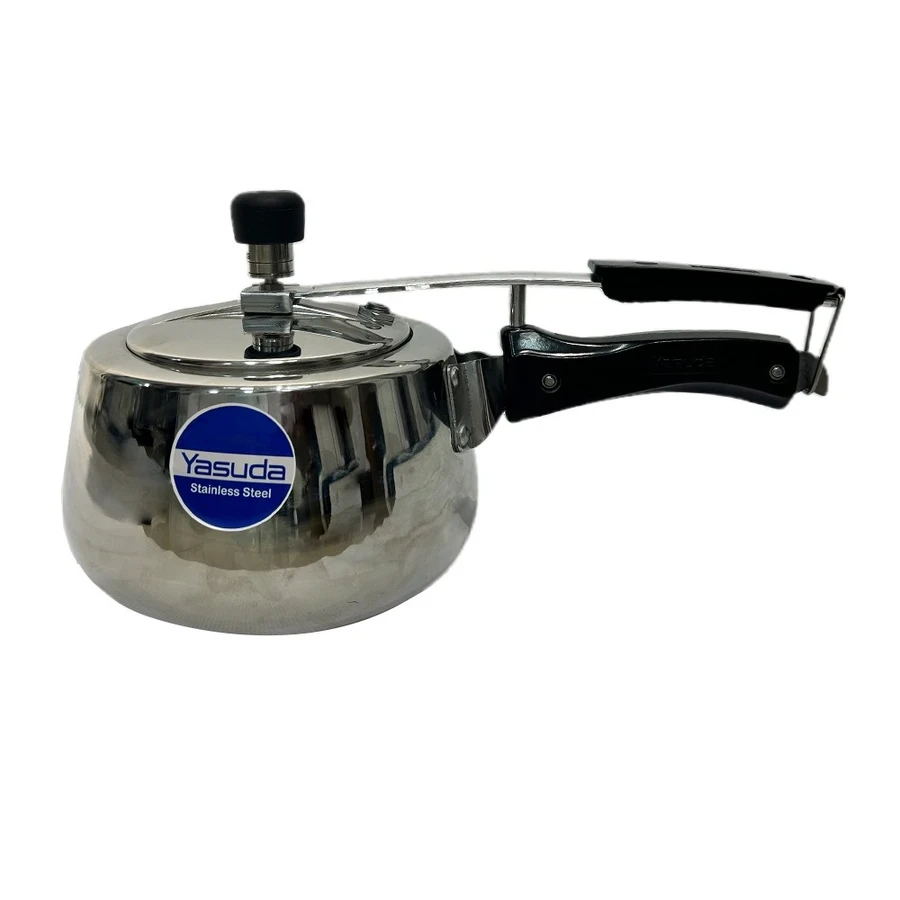 Yasuda YS-PSS Stainless Steel Induction Compatible Pressure Cooker - 2L, 3L, & 5L Options | Lightweight Hygienic Design | Multi-Stove Compatible & Dishwasher Safe