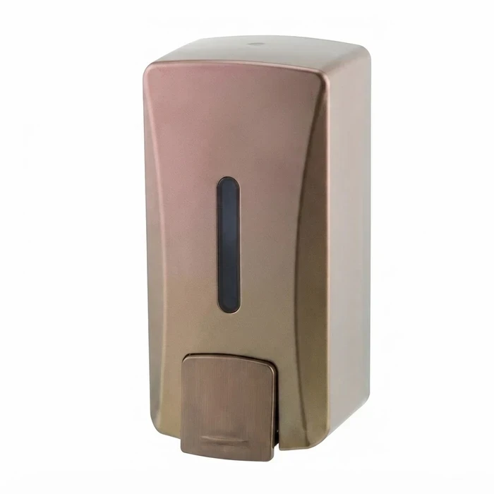 TOYO 1000 ml Wall-Mounted Manual Soap Dispenser | Rose Gold Mirror Finish with Metered 1ml Dripless Pump & Liquid Level Window | TOYO-1627