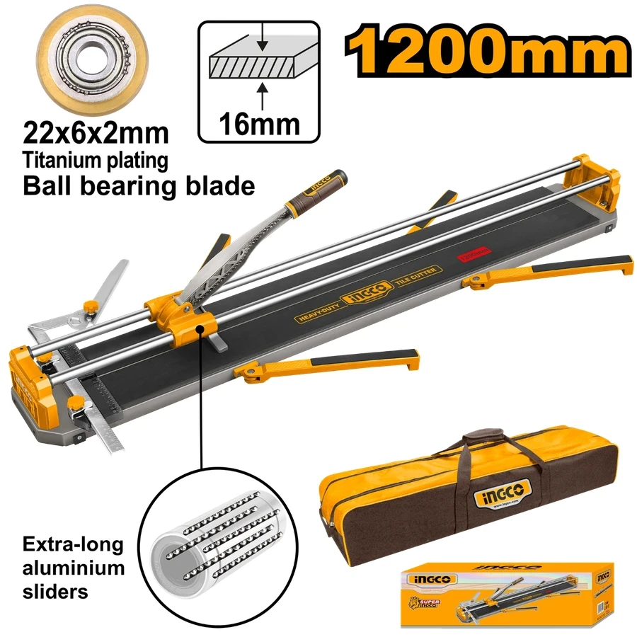 Heavy-Duty Professional Tile Cutter | HTC041201 | 1200mm Capacity | Ball Bearing Blade