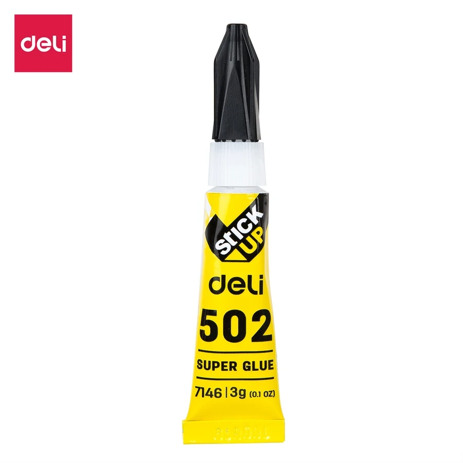 Deli Instant Dry Super Glue - 3g Cyanoacrylate E7146, Strong Multi-Surface Bond, Precision Aluminum Tip