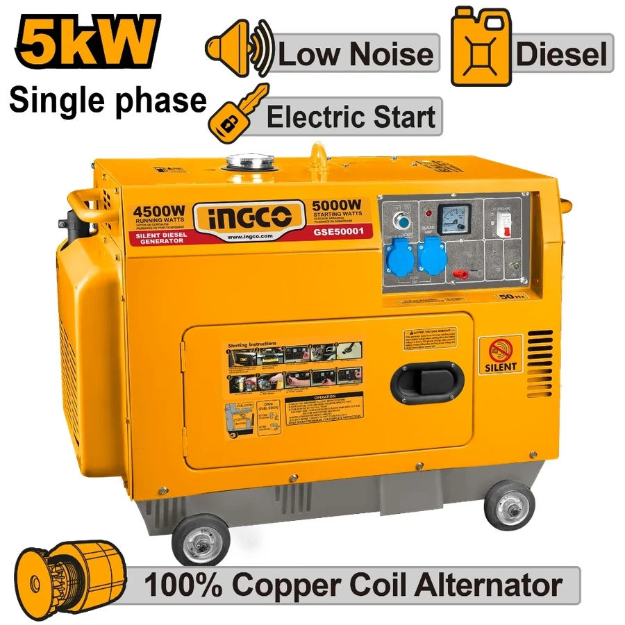 Professional Silent Diesel Generator | GSE50001 | 5.0kW Heavy-Duty Power Series