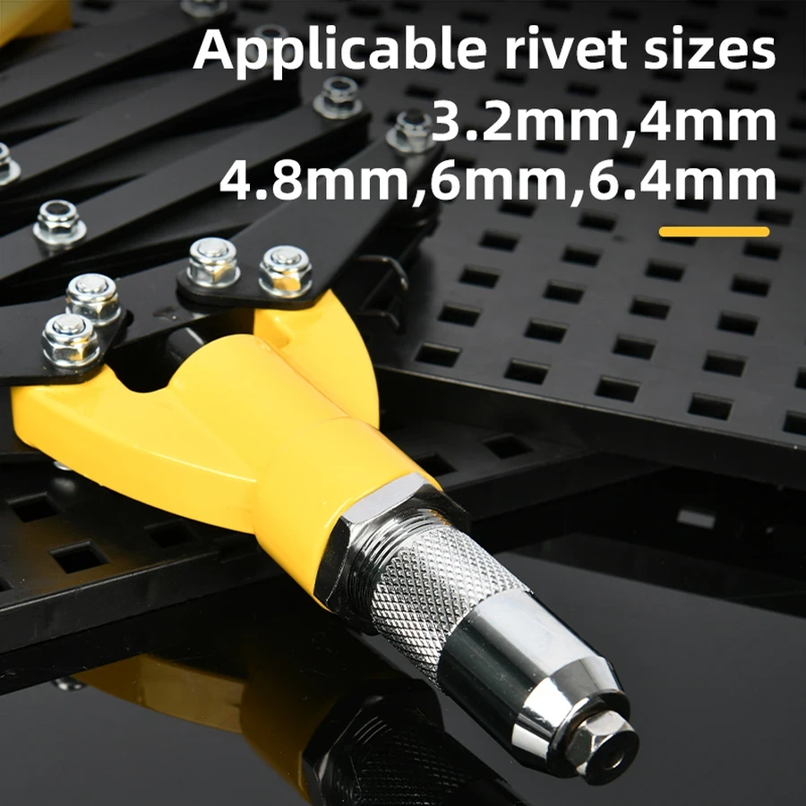 EDL236932 Semi-Pro Folding Rivet Gun 32" - Heavy-Duty, Labor-Saving Single-Pull Design, Ideal for Large Rivets in Metalwork and Fabrication (Yellow)