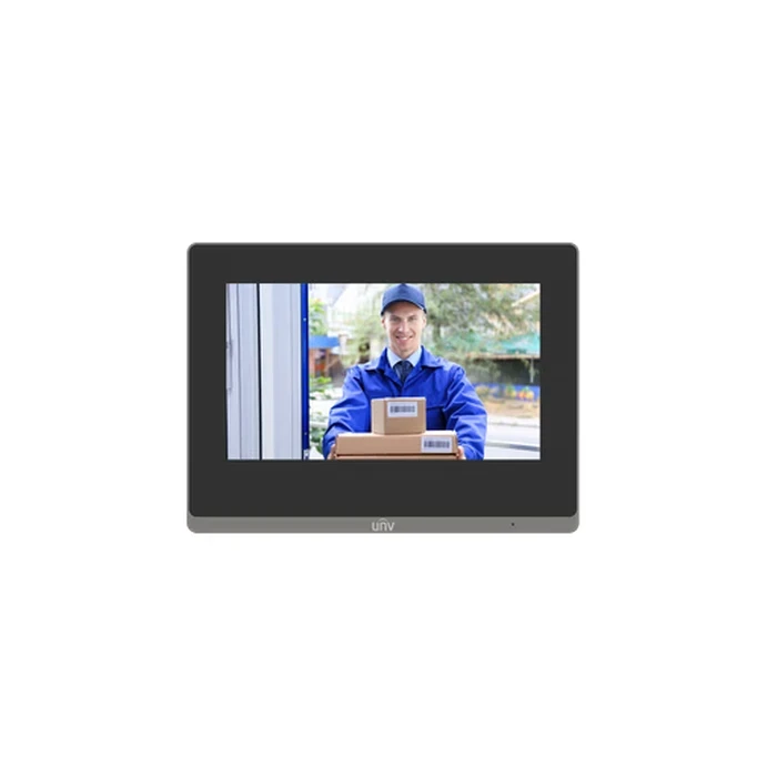 UNV 7" Ultra-Thin Touch Screen Video Door Phone Indoor Station with Wi-Fi, Standard PoE, 20-Device IP Camera Monitoring & NDAA Compliance | Model No. OEI-372S-H-W