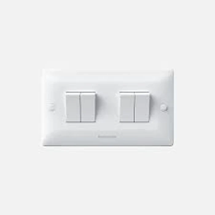 Panasonic WDBA5042-N 4-Gang 2-Way Switch Full Set | 10AX 250V~ SP Logic | High-Density Flame Retardant Polycarbonate