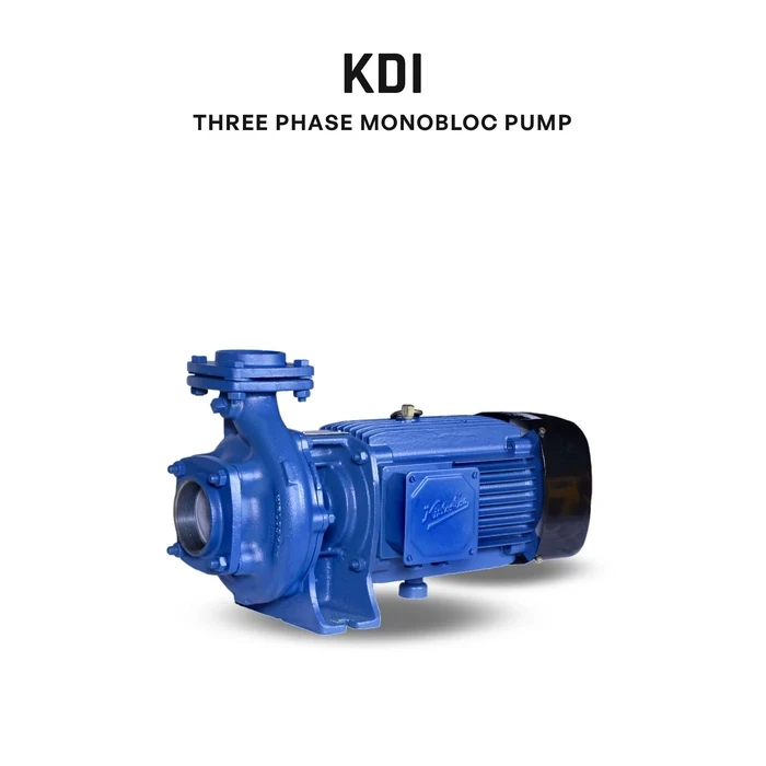 Kirloskar KDI Series Heavy-Duty Three-Phase Centrifugal Monobloc Pump | IP55 Class F CED Anti-Rust Coated Water Pump for HVAC, Firefighting & Industrial Transfer