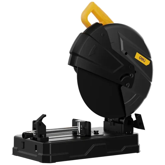 Deli Tools EDC730 2300W Heavy Duty Cut Off Saw | 355mm 14" Industrial Metal Chop Saw with Reinforced Chassis & External Replaceable Brushes