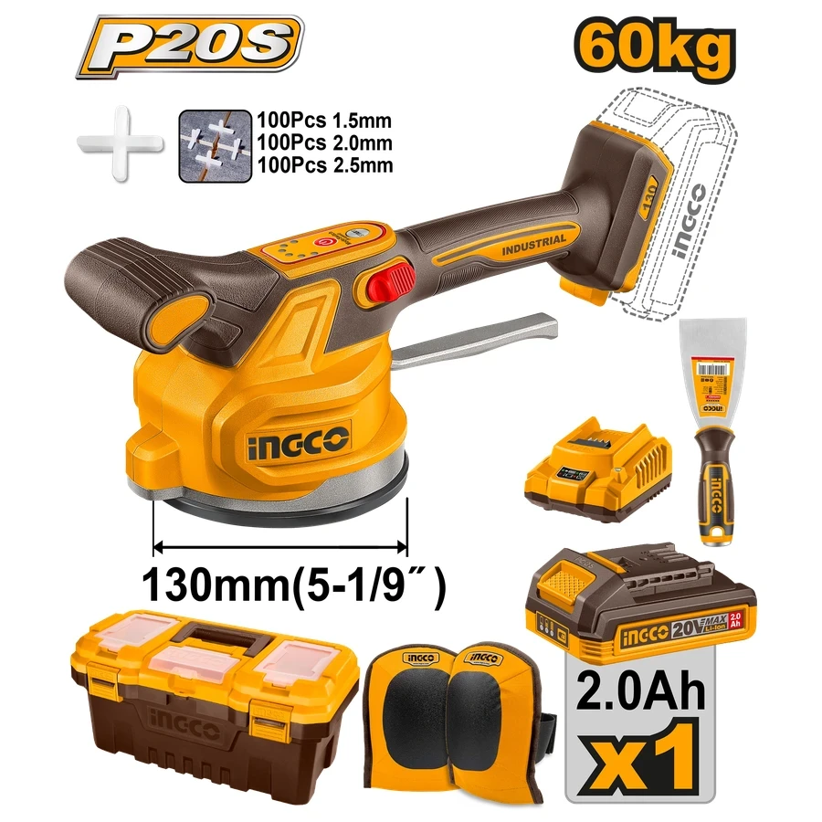 Elite Cordless Tile Vibration Machine Set | CTVLI20015 | 20V Pro-Grade Tiling Solution