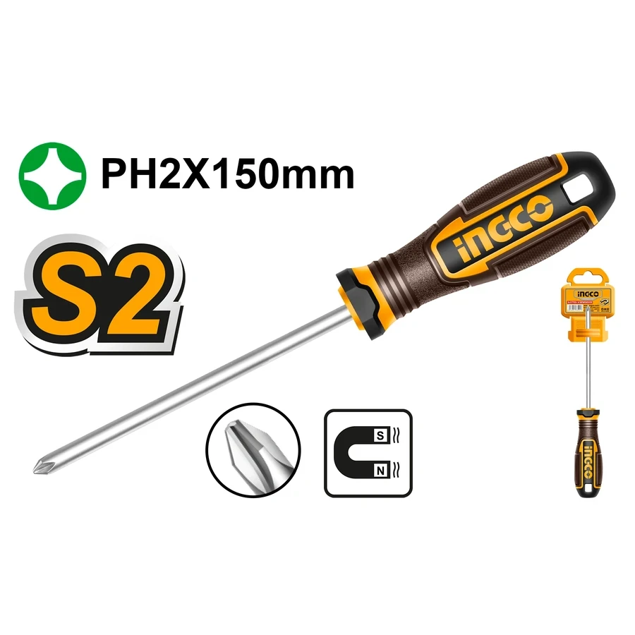 Professional Phillips Screwdriver | HSDPH2150 | S2 Alloy Steel | PH2 x 150mm