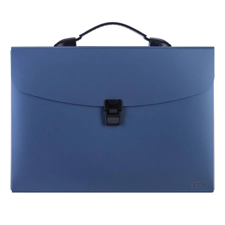 Deli A4 Expanding File E5557 - 13 Pockets, Strong 4C PP Material, Dual Secure Closure (Push-Lock & Elastic)