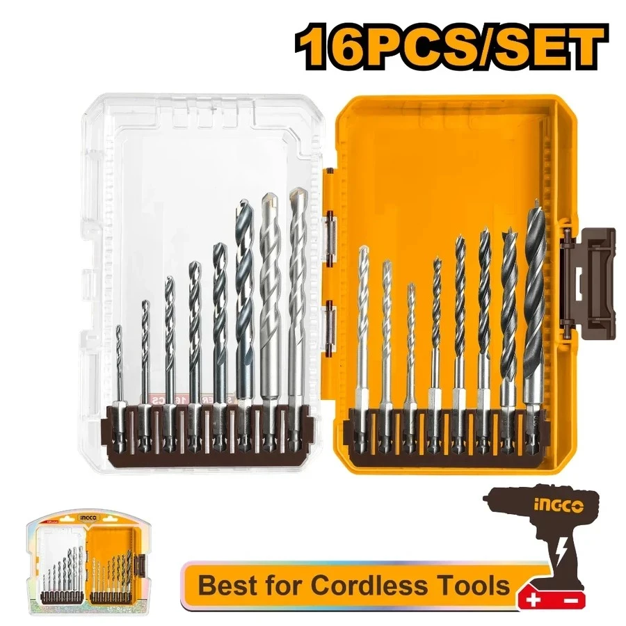Metal, Wood & Multifunction Drill Bit Set | AKDL11606 | 16 Pcs Hex Shank Set
