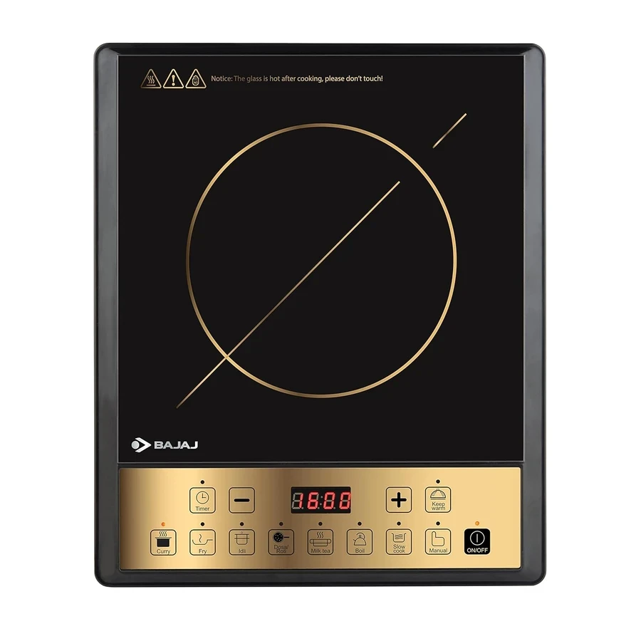 Bajaj ICX 190TS Induction Cooker | 1900W | Wide Voltage Range 130V-260V | 25A IGBT | Black Glass Finish