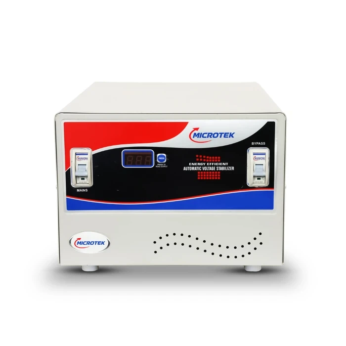 Microtek EML 5090 5.0 KVA Automatic Mainline Voltage Stabilizer | 90V–300V Wide Input Range | Whole-Home Digital Display Guard with MCB Protection