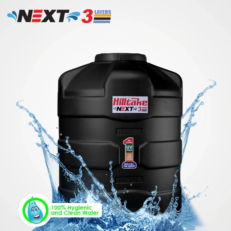 Hilltake NEXT Water Tanks | Black, Green & Yellow Range | 500L to 2000L Capacity | German Blow Molding Technology | 3-Layer Anti-Bacterial & UV-Resistant Unbreakable Storage