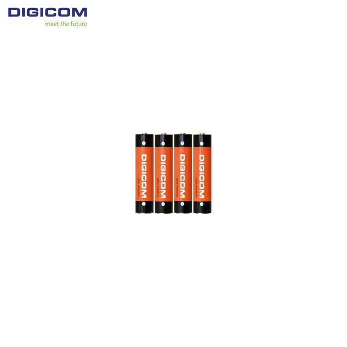 Digicom AAA Ultra Alkaline Batteries LR03-4S | Long Lasting Power Logic | Leak Resistant & Trusted Energy System | 4 Pcs Shrink Pack