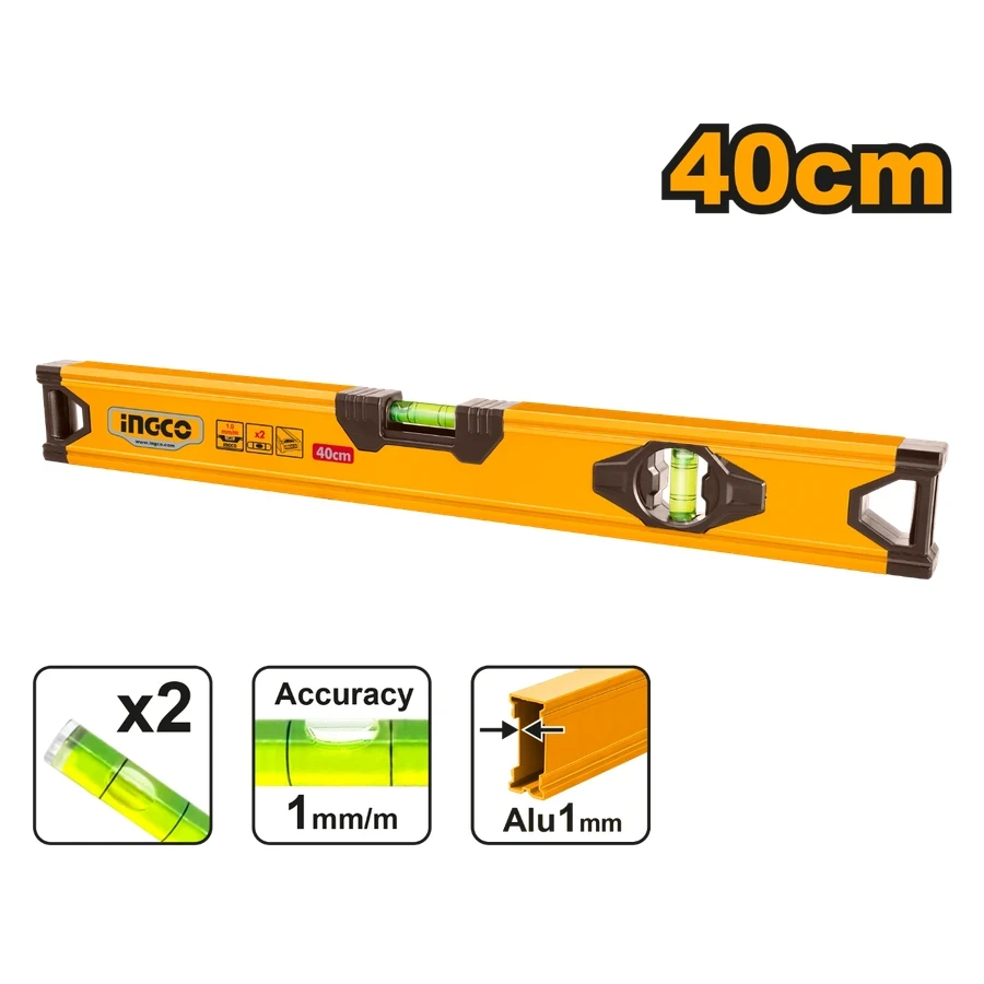 Professional Aluminum Spirit Level | HSL58040 | 40cm Precision Series