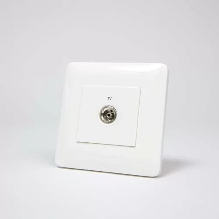 Panasonic WDBA3010-N 1-Gang TV Socket | DIN Type Coaxial Logic | High-Fidelity Signal Shield | Flame Retardant Polycarbonate