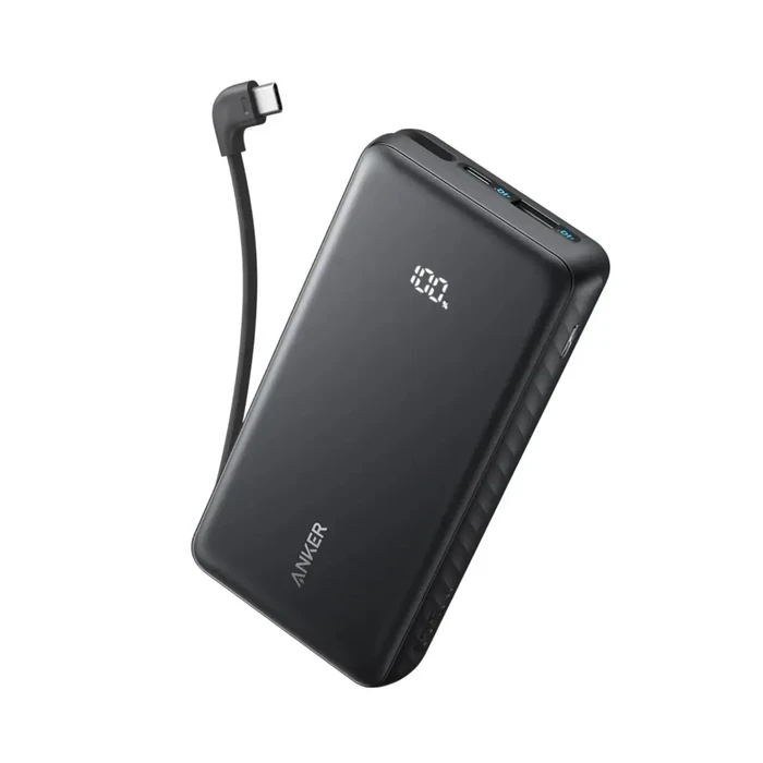 Anker Zolo 20,000mAh 22.5W Fast Charging Power Bank | Built-In USB-C Cable, 3-Port Output & ActiveShield 3.0 in Black | A110EH11
