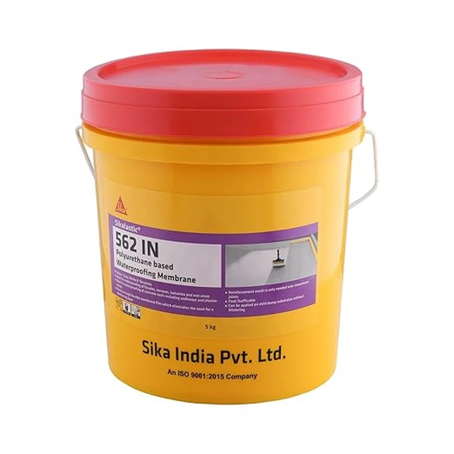Sika Sikalastic 562 IN Liquid Applied Membrane 5Kg & 25Kg 767192 | Acrylic Waterproofing | Metal and Glass Compatible | Terracotta and White