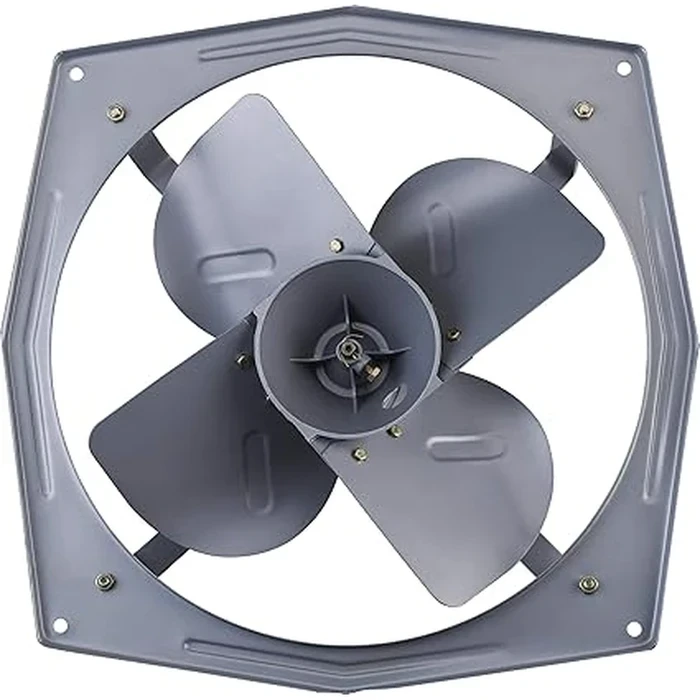 Bajaj Supreme Plus 12" Industrial Exhaust Fan | High-Performance Ventilation Motor & 300mm Aerodynamic Blades | Heavy-Duty Painted Metal Frame | Grey | 70068