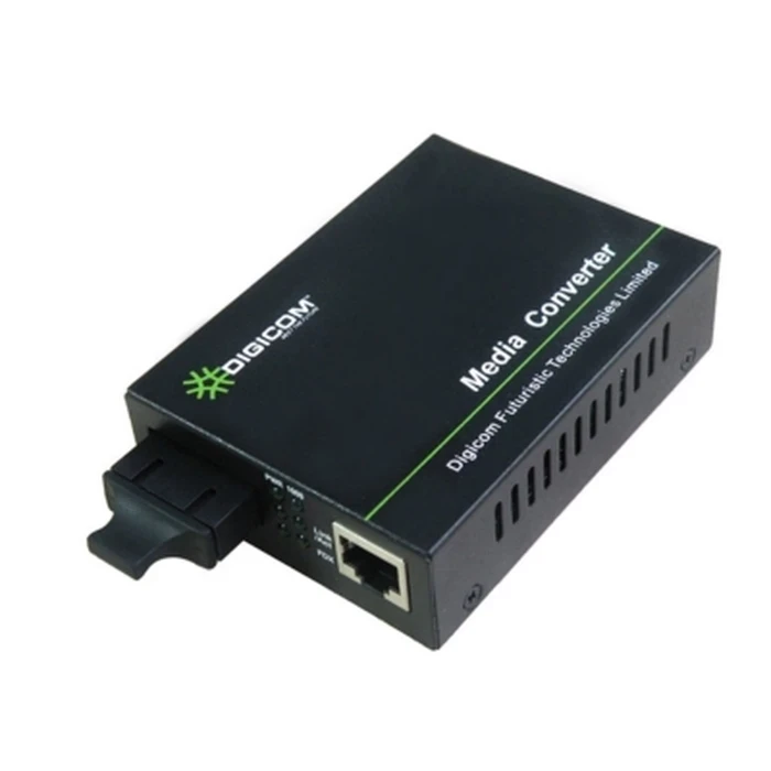 Digicom DG-8110G-SFP-AS Gigabit Media Converter | SFP Slot Modular Logic | 10/100/1000Mbps RJ45 | Industrial Compact Design