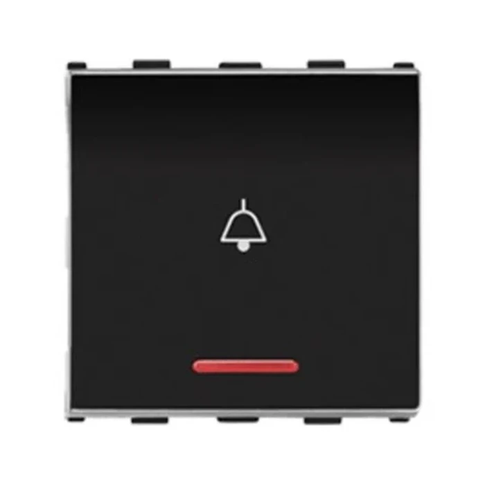 Panasonic Europa 10A Wide-Plate Bell Push Switch with Indicator | Heavy-Duty Illuminated 2M & 3M Momentary Door Chime Trigger in Designer Black | WIPM51219GB / WIPM51319GB