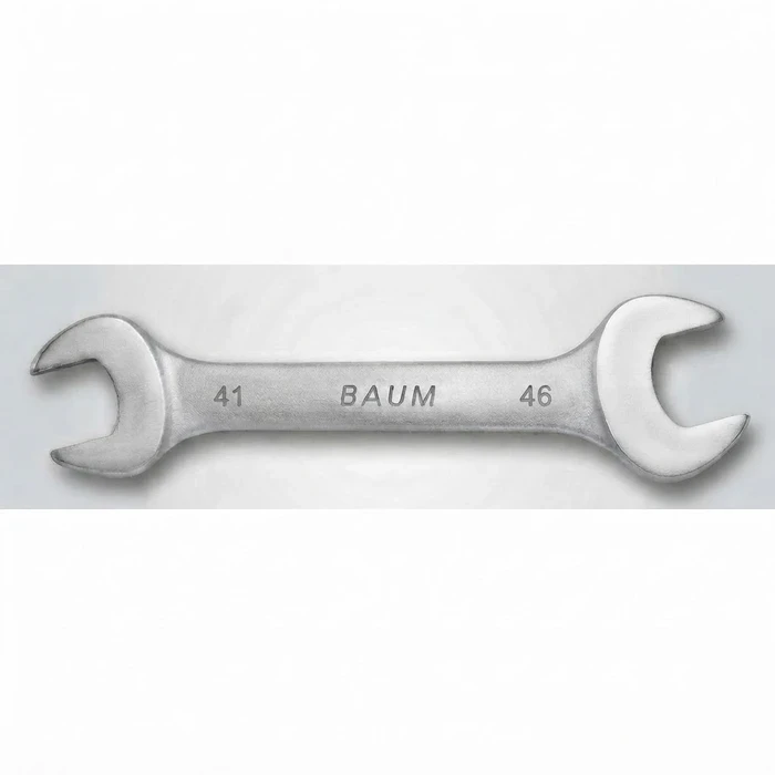 BAUM Heavy-Duty Large Chrome Vanadium Double Open-Ended Spanner | 3-Layer Nickel Chrome Rough Matt Finish Oval Body Wrench | Model ART 12E (Sizes 24mm to 60mm)