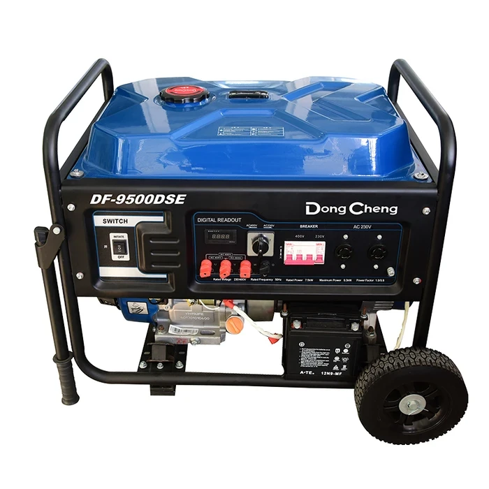 Dongcheng 7.5kW (7500W) 3-Phase Gasoline Generator | 438cc Electric Start Dual Voltage 230V/400V 50Hz Industrial Power Station | DF9500DSE