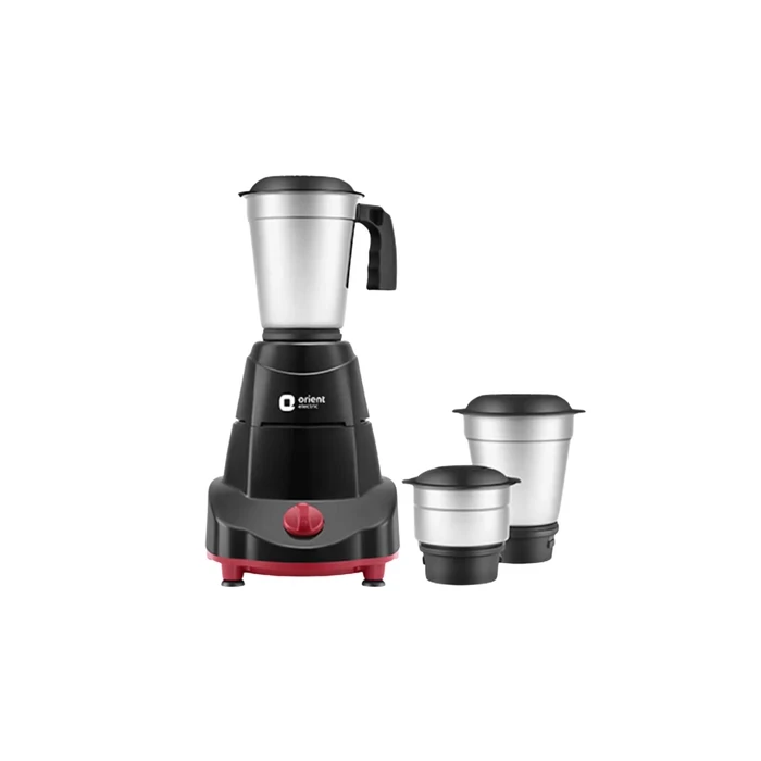 Orient Elite Plus Mixer Grinder MGEP50BR3 | 500W High-Torque Motor | 3 Stainless Steel Jars with Specialized Blades | 3-Speed Control Black & Grey Food Processor