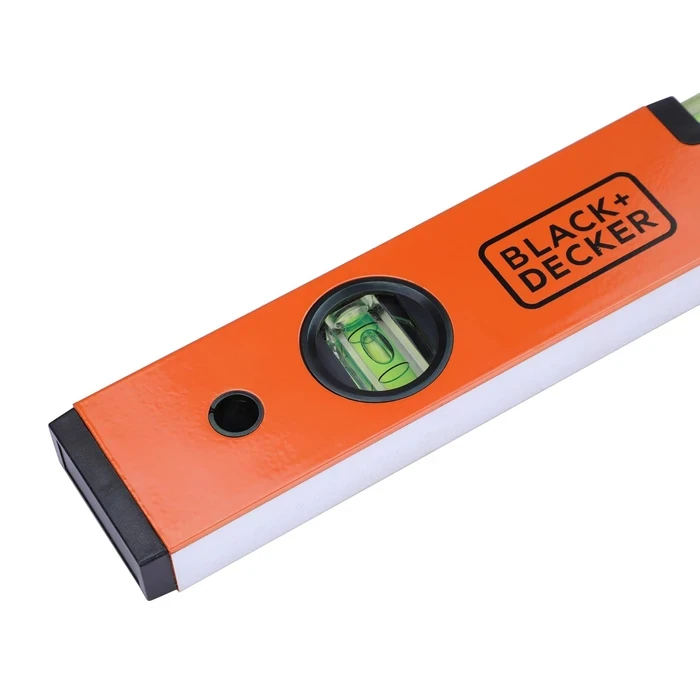 BLACK+DECKER Heavy-Duty Aluminium Box Beam Spirit Level Set (400mm, 600mm, 1000mm) | High-Visibility Magnified Block & Plumb Vials | BDHT43188 / BDHT43189 / BDHT43190
