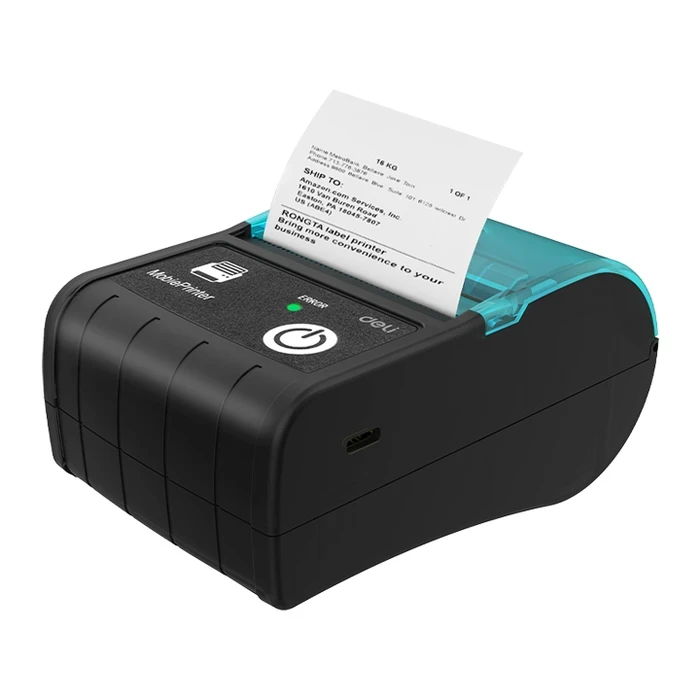 DELI 2.0" Portable Wireless Direct Thermal Receipt Printer | 60mm/s 203 DPI Bluetooth & USB Type-C Mobile POS Billing Machine | ES421