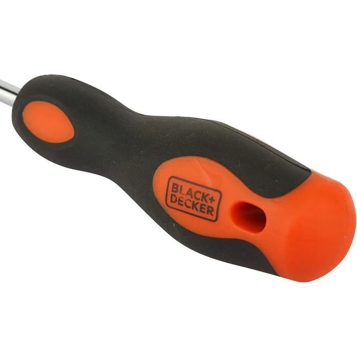 BLACK+DECKER PH2 x 150mm Chrome Vanadium Phillips Screwdriver | Magnetic Tip Long-Reach Bi-Material Soft Grip Fastening Tool | BDHT62297