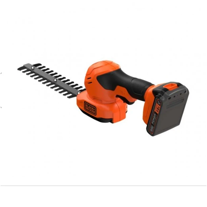 BLACK+DECKER 18V POWERCONNECT Cordless Shear Shrubber | 20cm Blade 8mm Cut Capacity with 2.0Ah Battery & 1A Charger | BCSS18D1-GB