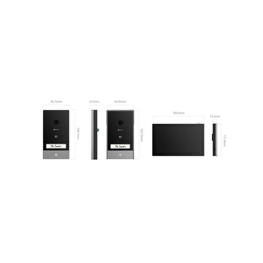 EZVIZ HP7 Wired Video Door Intercom System - 3MP Outdoor Panel, 7" Touch Screen, RFID & Remote Unlock (CS-HP7-R101-1W2TFC)