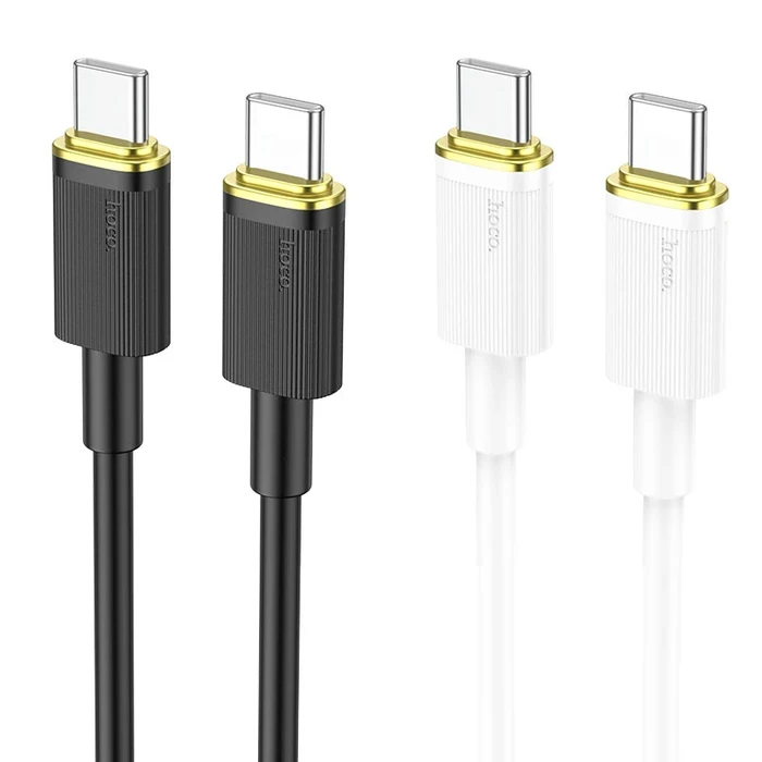 Hoco Charging Data Cable | 100W Power Logic | Type-C to Type-C | Black & White U109