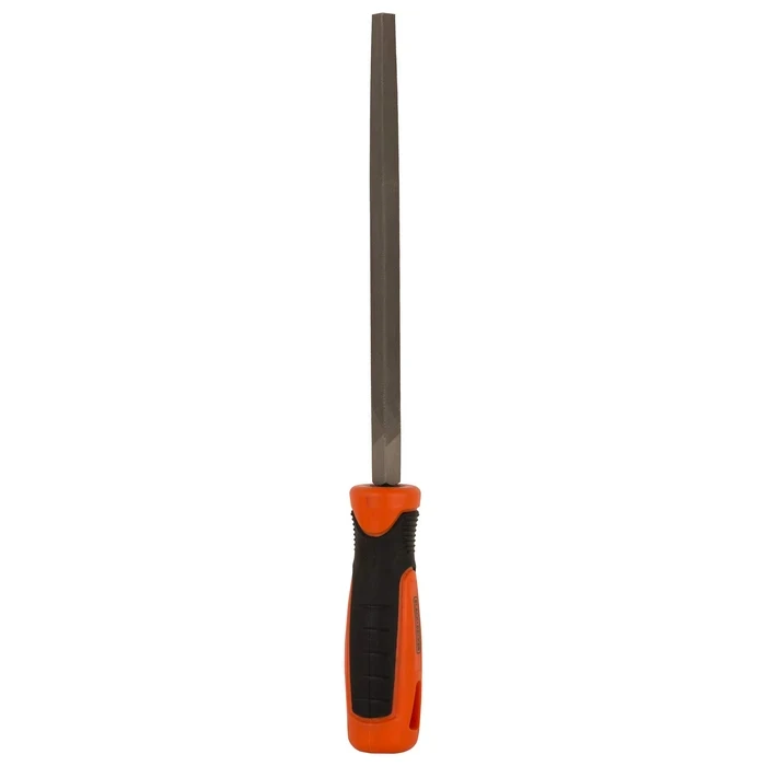 BLACK+DECKER 200mm (8") High-Carbon Steel Round Second-Cut File | Ergonomic Anti-Slip Grip Internal Contour & Bore Deburring Tool | BDHT22145